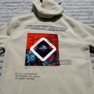 🤍 Public Image Graphic Hoodie | Men’s Size M | Streetwear Pullover | BKLYN |